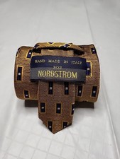 Nordstrom Tie Gold Geometric Silk Italy