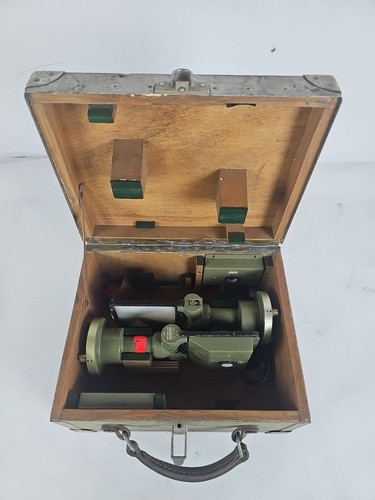 1961 Wild Heerbrugg Surveying Target Set USDA Forest Service Prism Case No Base