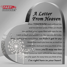 Sympathy Gifts - a Letter from Heaven- Memorial Gift for Loss of Mother Father H