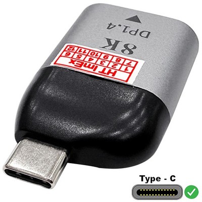 8K@60Hz USB-C zu DP 1.4 Adapter Konverter für PC, Fernseher und 3D-Displays