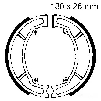 Bremsbacken Hinten EBC Y506 FüR Yamaha DT 125 LC Bj. 1982-1984-image