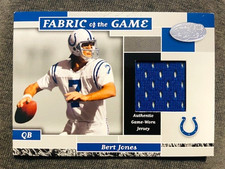 2002 Leaf Certified Bert Jones Game Used Worn Jersey Relic Card /100 Rare