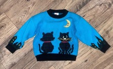 Vintage HOT FUDGE Cat Knit Youth Sweater USA Made Read Description