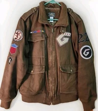 Stall & Dean XL Army Green Bomber Jacket First on the Field New York Generals 