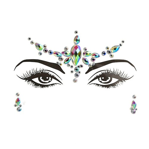 EDM Decoración Facial Resina Cristales Cejas Diamante Pegatina Estrás Fiesta Stick-on - Imagen 29 de 77