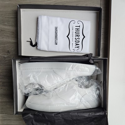 Thursday Boot Company Leather Sneaker Trainers Court White Size