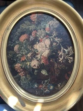 Alfredo Pieracci Style Water Color Matted Antique Gold  Leaf Wood Frame