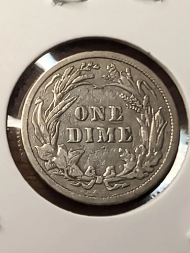 1907 Barber Dime - 90% Silver Coin - FINE  #027