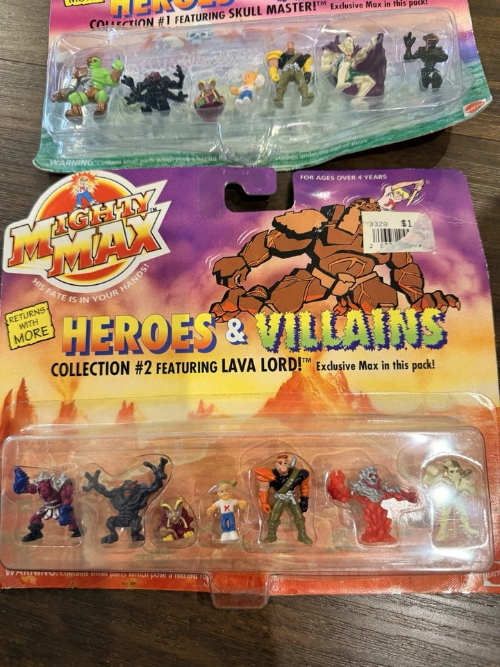 Colección Vintage 1994 Mighty Max Heroes and Villains #1 #2 Skull Master y L Foto 3 de 4