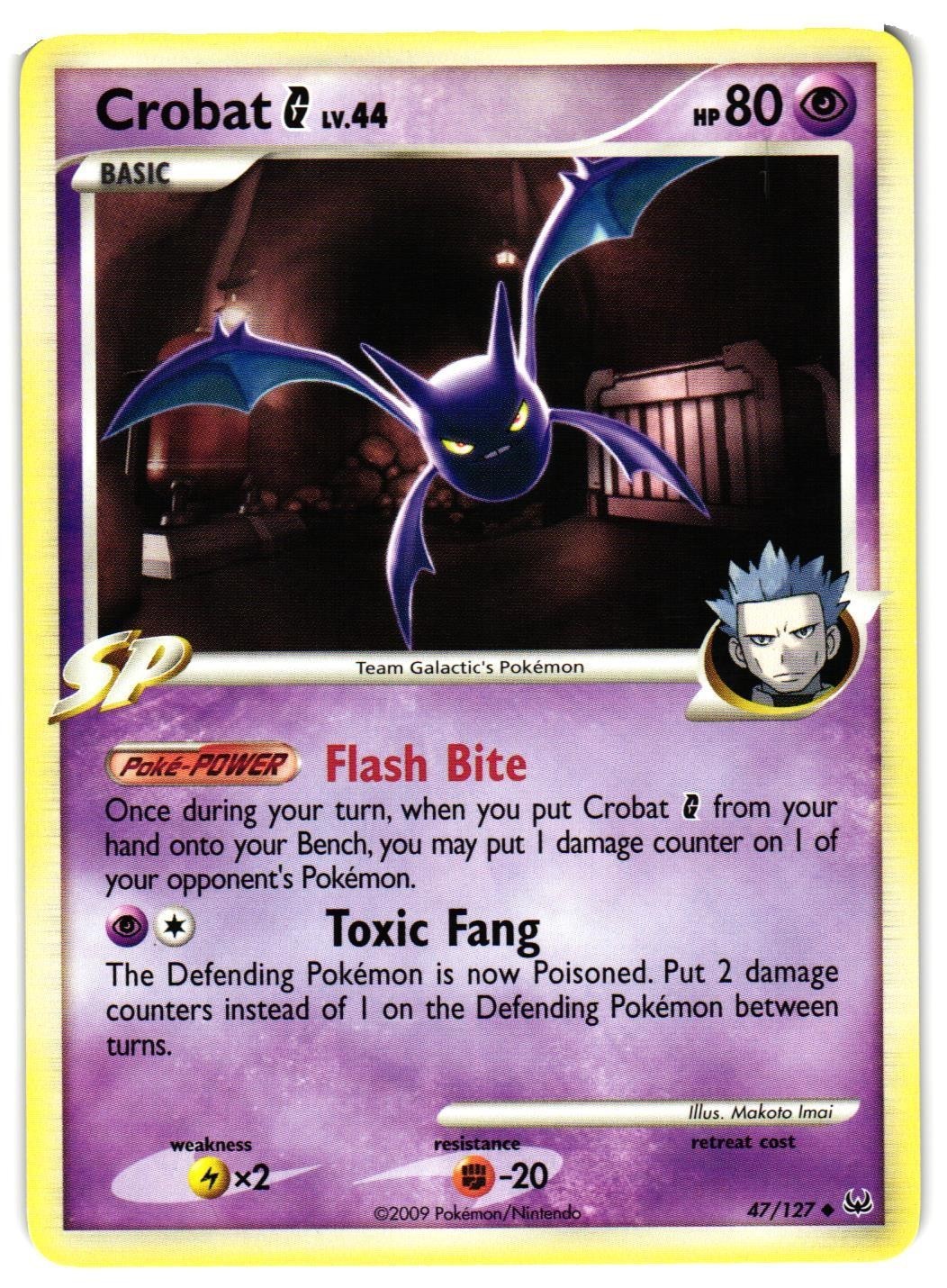 Pokemon TCG Crobat G 47/127 Uncommon Platinum LP