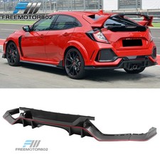 Fit 17-21 Honda Civic Hatchback 5dr Fk7 Type R Style Pp Rear Bumper Diffuser Lip