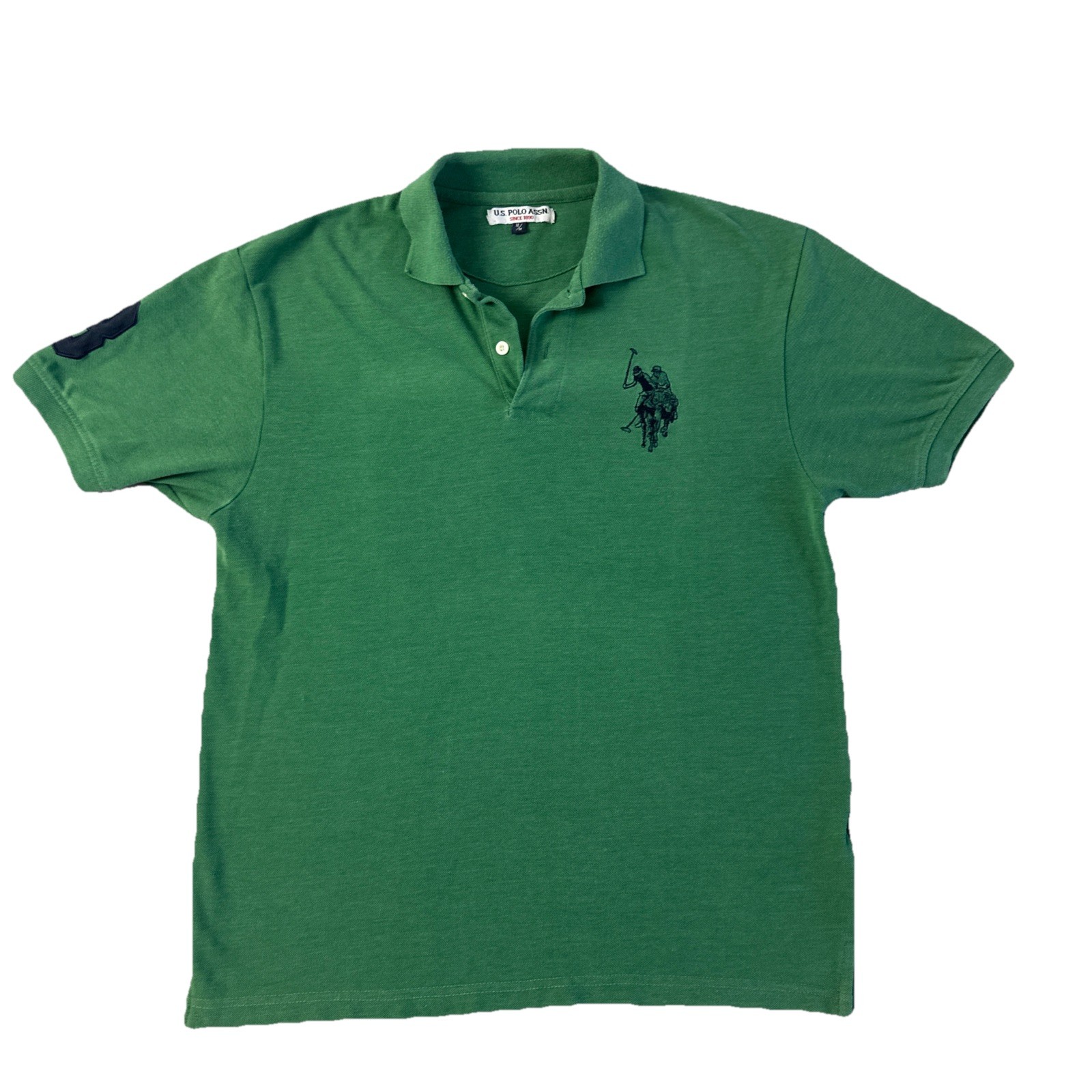 U.S. POLO ASSN Double Pony #3 Polo Shirt Double Jockey Green Mens Medium