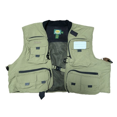 #ad #ad Cabela#x27;s Xstream Fly Fishing Tan Nylon Vest Men#x27;s Size XL Regular 942757 $42.49