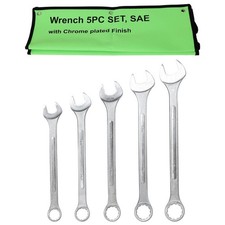 5pcs Jumbo Combination Wrench Set Extra Large Sae 1-12-2 W Storage Bag