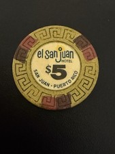 $5 El San Juan Puerto Rico Casino Chip ESJ-5g **Vintage**