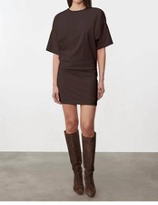 Enza Costa Supima Curve Mini Dress Coffee Bean