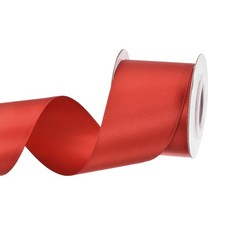 1.6" 5 Yard Double Faced Solid Satin Ribbon Polyester Fabric Red