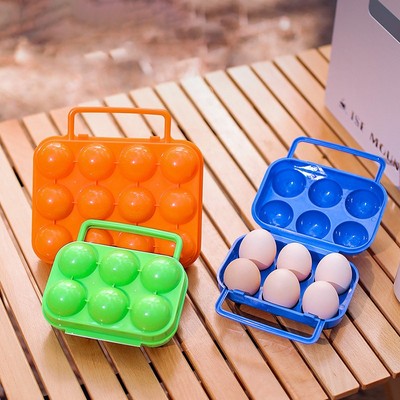 6/8/12 Grid Egg Storage Box Plastic Travel Kitchen Outdoor Picnic BBQ Camping