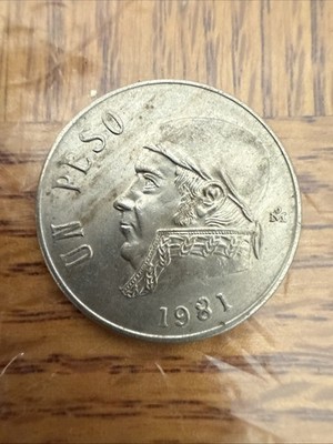 1981 Mexico México Un 1 One Peso Actual Coin TB4608*