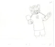 Chuck E Cheese Pizza Commercial Production Animation Cel Drawing 2005 AMR-21