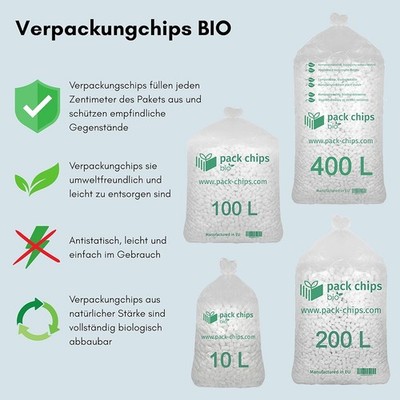 Bio Verpackungschips  Packpolster  Verpackungsmaterial Füllmaterial Füllchips