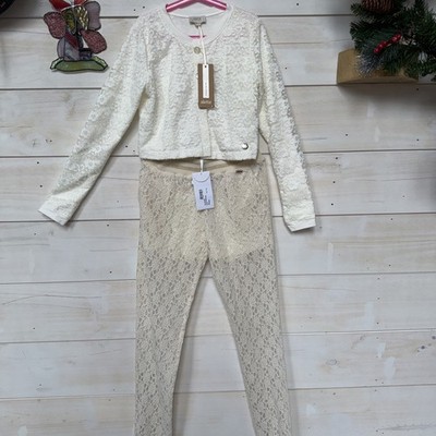 Aletta Italia Lace Top and Lace Pants With Shorts, Size 14 Y, New With Tags.