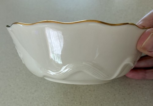 LENOX Rose Blossom Ivory China 24K Gold Trim Nut Bowl Candy Dish NWOT - Picture 2 of 6