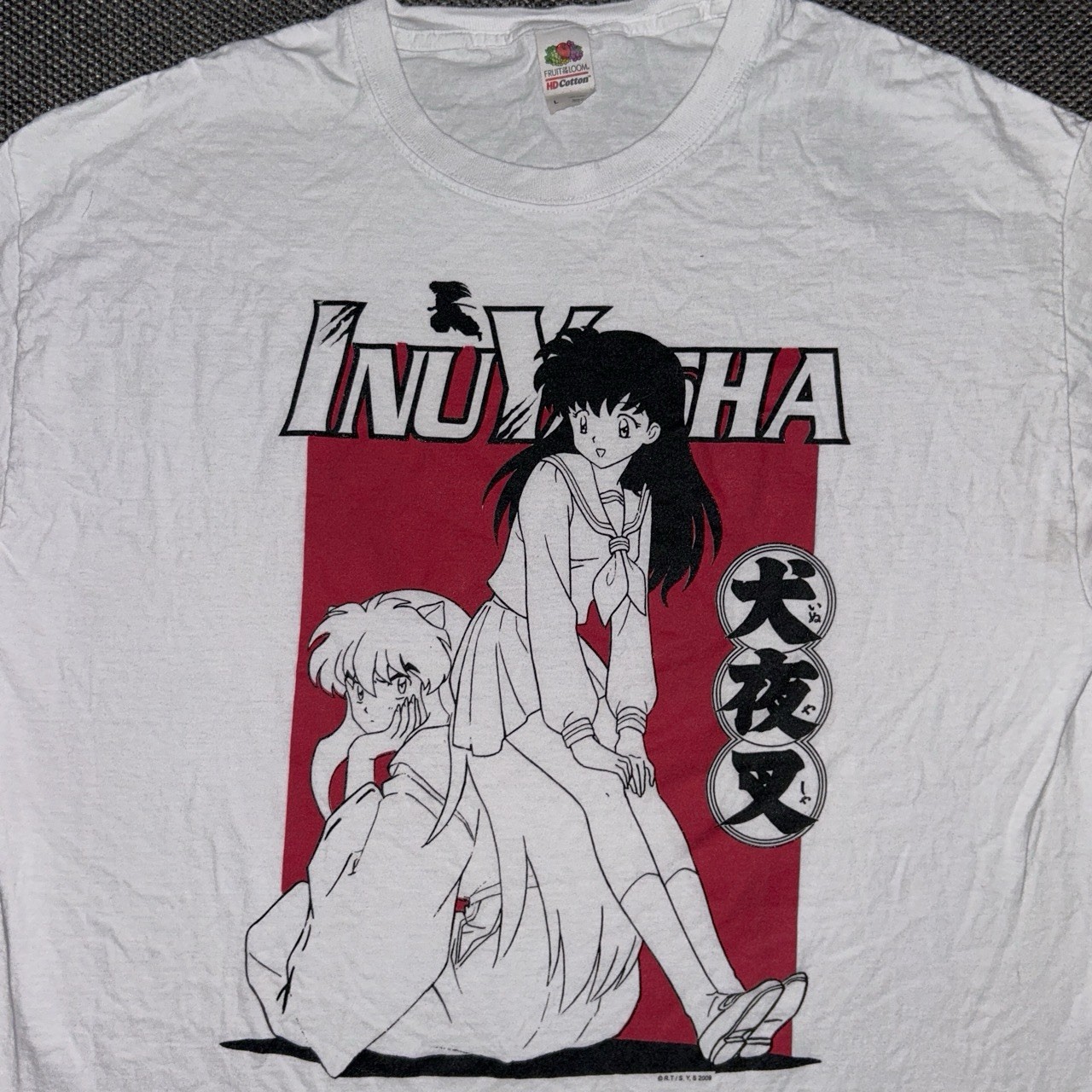 Camiseta De Colección Y2K Inuyasha Kagome Anime Manga TV Dibujos Animados Retro Blanca Para Hombre’s L