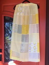 VINTAGE YELLOW GINGHAM RISQU  SHEER SWISS DOT SEERSUCKER COTTON MAXI SKIRT 27  W