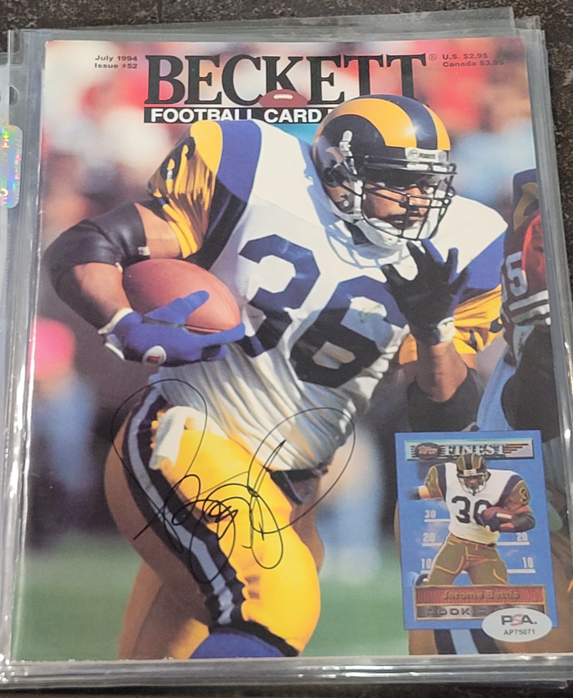 Jerome Bettis Autographed Signed Los Angeles Rams 1994 Beckett Football Magazine / by PSA/DNA! 