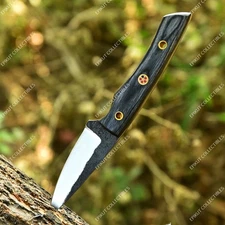 7" CUSTOM HAND FORGED D2 TOOL STEEL HUNTING/CAMPING SKINNER KNIFE W/SHEATH