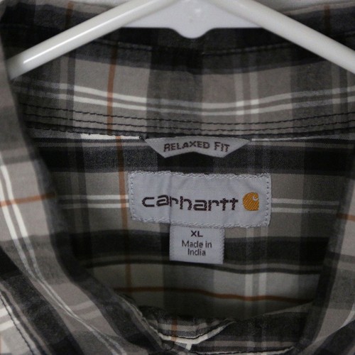 Camicia Carhartt a quadri con bottoni manica corta uomo XL vestibilità regolare relaxed - Foto 5 di 11
