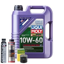 Motoröl 10W60 LIQUI MOLY 5L +MANN Ölfilter +Spülung +Cera Tec