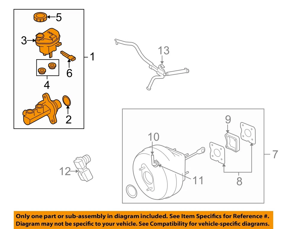 Cilindro maestro de freno usado se adapta a: Ford Flex 2019 incluye depósito grado B Foto 3 de 4