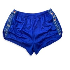 Champion Pro Vintage Sprinter Shorts Sz L Nylon Blue Cropped Pants 80s 90s TS10