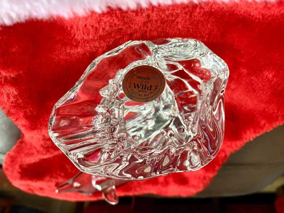 A Wonders of the Wild delfín de cristal hecho en Alemania, años 80 medidas 6" x 4" Foto 4 de 4