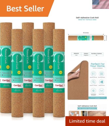 Brand Cork Roll, Self-Adhesive Cork Roll, Multi-Purpose Cork Shelf Liner, 18"...
