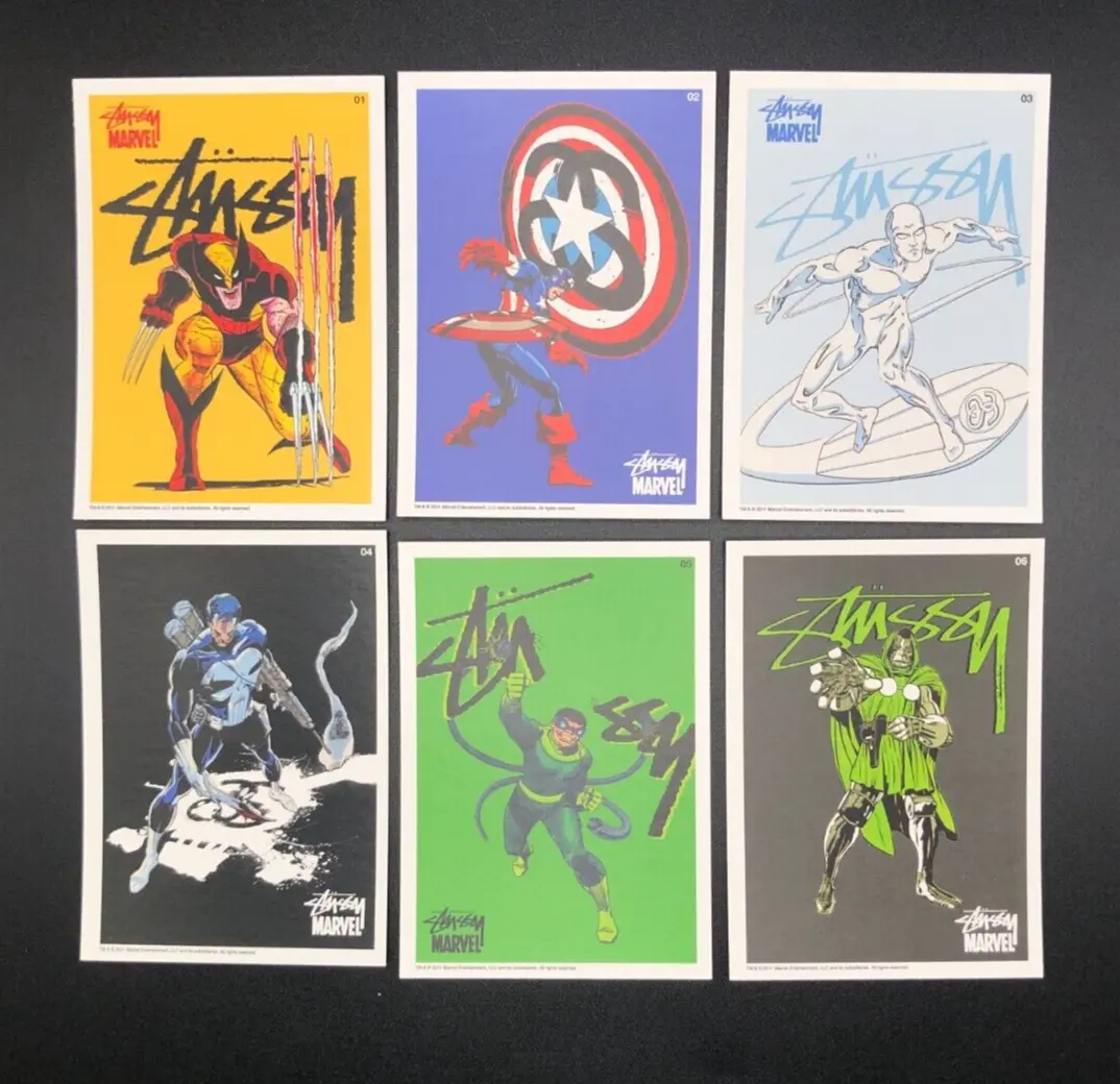 Stussy MARVEL OFFICIAL COLLECTORS TRADING CARDS 16 cards SET 2011
