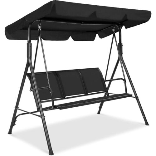 2-Seater Outdoor Adjustable Canopy Swing Glider Patio Loveseat Bench Porch New