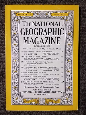 National Geographic Magazine December 1955 No Map, Atlantic