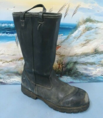 Ranger Combat Firefighter Steel Toe Pull On Men’s Black Boots Sz 10.5 M Rare Set fireman boots products for sale | eBay main image 4
