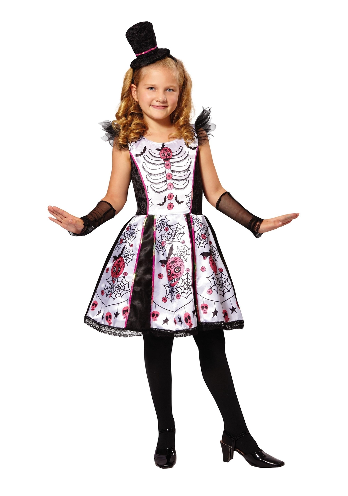 Childs Skeleton Beauty Halloween Fancy Dress Costume Age 9-11 Years