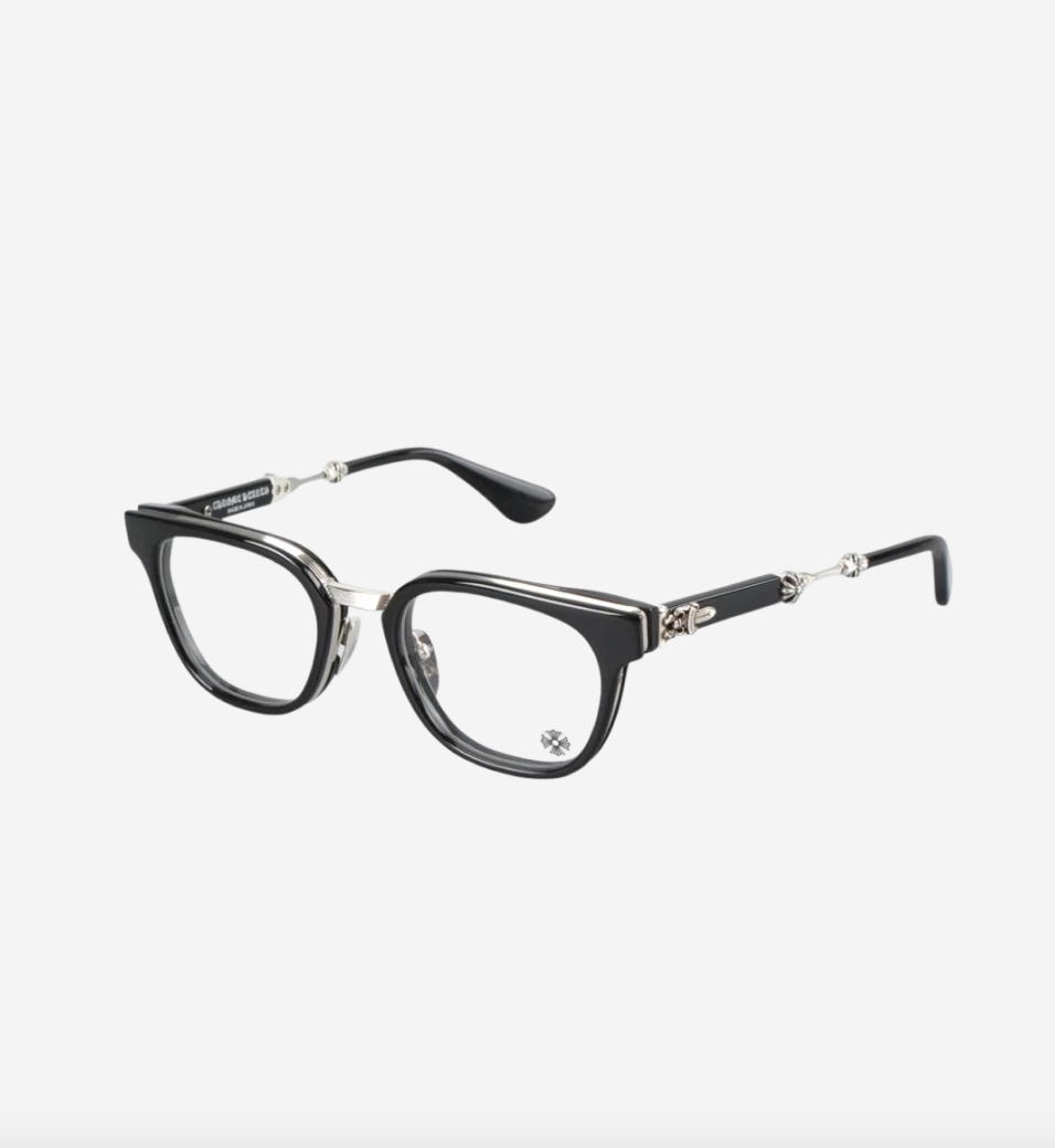 Chrome Hearts Duck Butter Black Shiny Silver Eye Glasses Frame