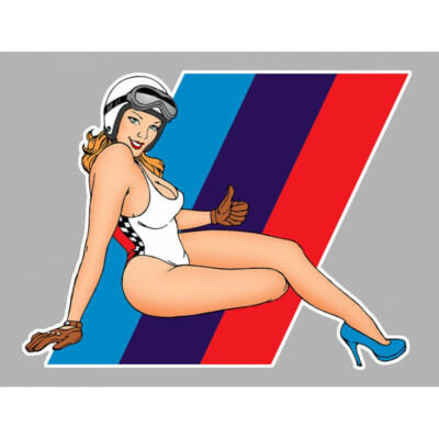 BMW right pin up right vinyl sticker laminated
