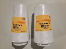 Lot Of 2 White #32001 - 3000 Yds Poly -Price Sew Right - Serger Overlock Thread