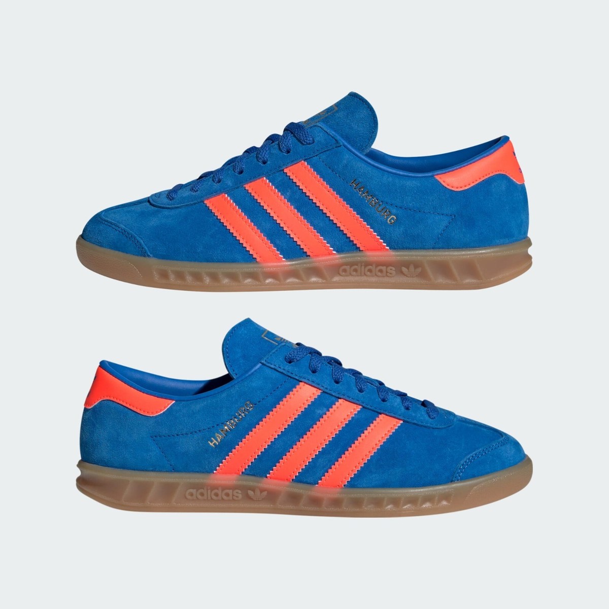 Adidas Hamburg Shoes Original Sneakers Blue Bird/Solar/Gum