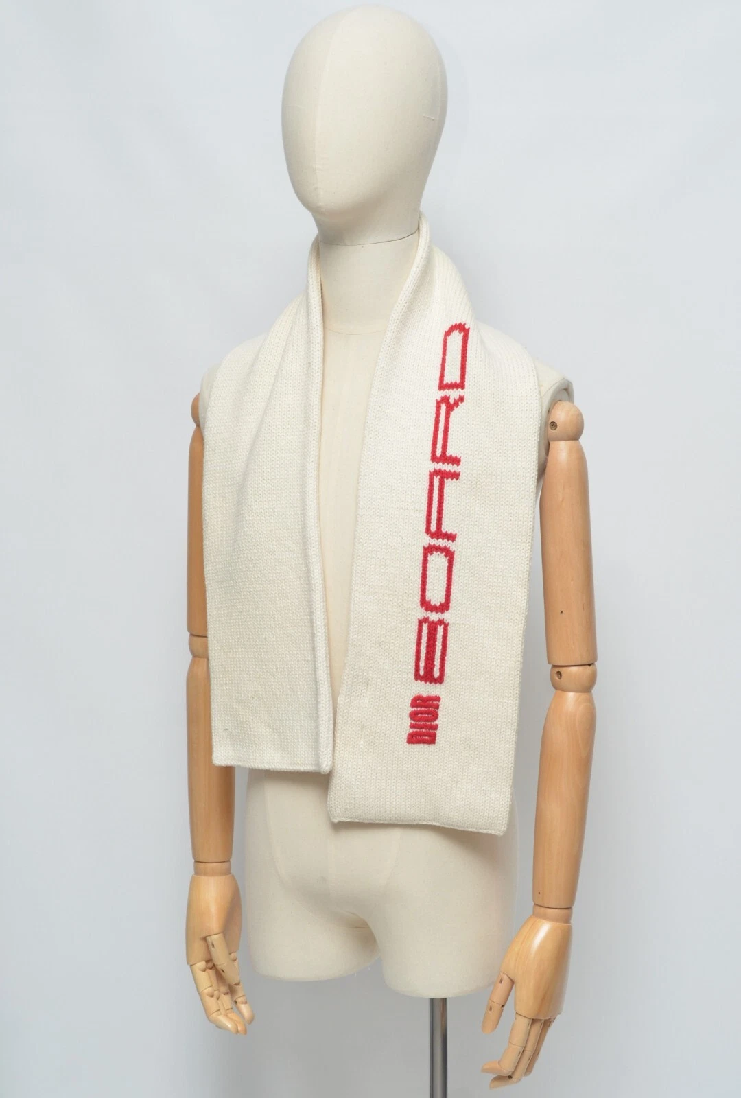 Christian DIOR écharpe tricotée vintage unisexe homme femme beige coton laine planche