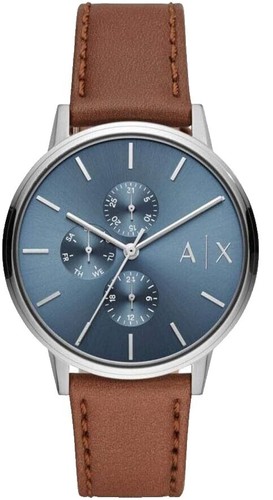 Armani Exchange AX1463 Maddox Blue Dial Blue Leather Strap Men's
