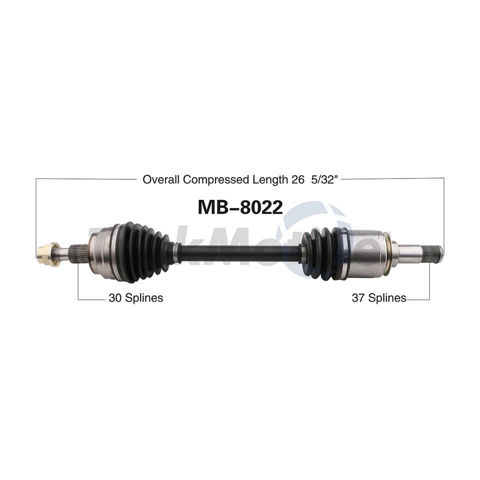 TrakMotive Front Pair CV Axle Shaft Joint For Mercedes-Benz ML450 2011 2010 - Image 3 of 3