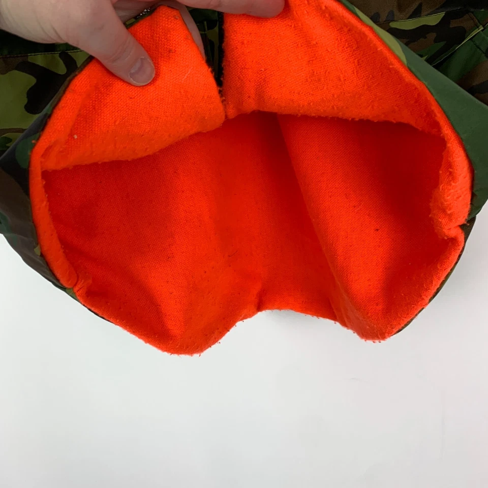 Vintage Blaze Orange Camo Nylon Pockets Full Zip Hunting Ammo Vest Med Large - Image 4 of 4